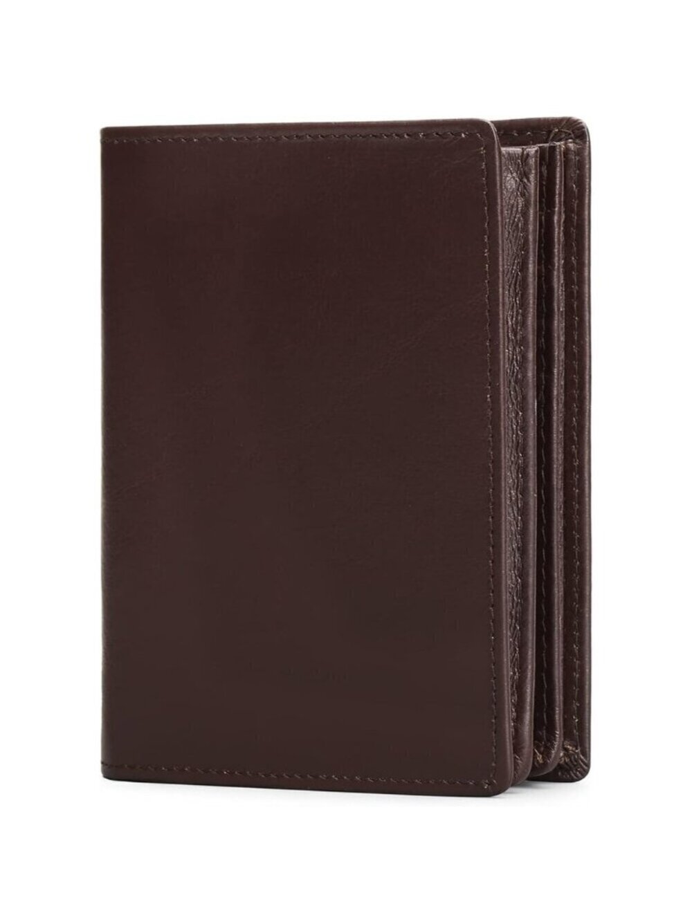 🆕Men Reddish Brown Leather RFID Bifold Wallet Large Capacity Credit Card Holder